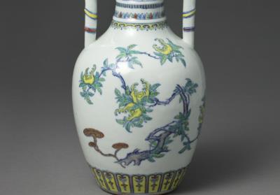 图片[2]-Dragon-handled vase with auspicious symbols of happiness and longevity in doucai painted enamels, Qing dynasty (1644-1911)-China Archive